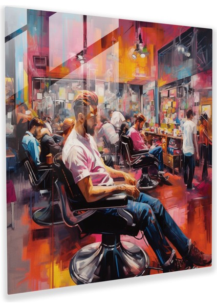 Canlı Berber Cam Baskı - Berber, Cam Duvar Tablosu, Ev Dekorasyonu, Cam Baskı, 30X30