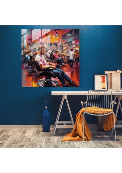 Canlı Berber Cam Baskı - Berber, Cam Duvar Tablosu, Ev Dekorasyonu, Cam Baskı, 30X30 fiyatları