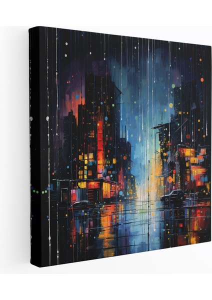 Yağmur Kanvas Tablo - Yağmur, Kanvas Tablo, Yağmur Kanvas Tablo, Gece, 30X30