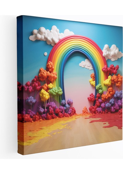 Gökkuşağı Duvar Sanatı - Gökkuşağı, Duvar Sanatı, Renkli, Kanvas, 30X30