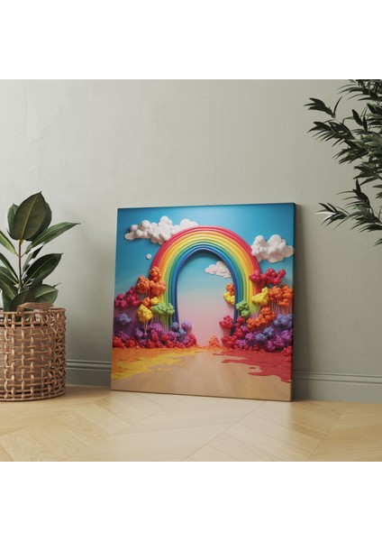 Gökkuşağı Duvar Sanatı - Gökkuşağı, Duvar Sanatı, Renkli, Kanvas, 30X30 fiyatları