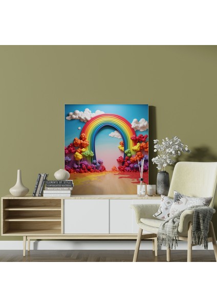 Gökkuşağı Duvar Sanatı - Gökkuşağı, Duvar Sanatı, Renkli, Kanvas, 30X30 modelleri