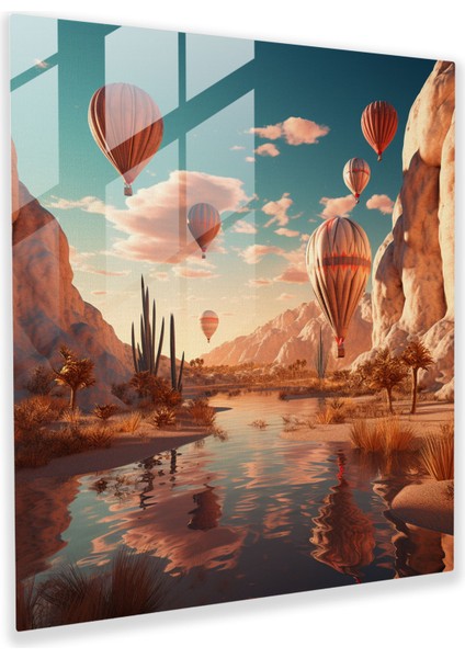 Southwest Oasis Cam Baskı - Southwest, Gerçeküstü Dijital Sanat Eseri, Cam Sanatı, Southwest Oasis Cam Baskı, 30X30