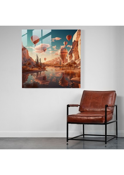 Southwest Oasis Cam Baskı - Southwest, Gerçeküstü Dijital Sanat Eseri, Cam Sanatı, Southwest Oasis Cam Baskı, 30X30 modelleri