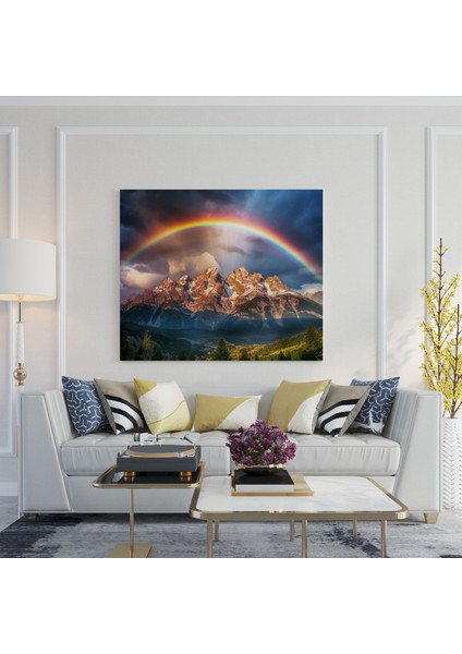 Gökkuşağı Kanvas Tablo - Gökkuşağı, Doğal Güzellik, Fotoğraf, Görkemli Sıradağ, 30X30 fiyatları