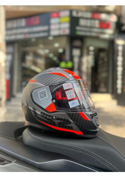 Storm 2 Racer Mat Titanıum Neon-Turuncu Full Face Motosiklet Kask