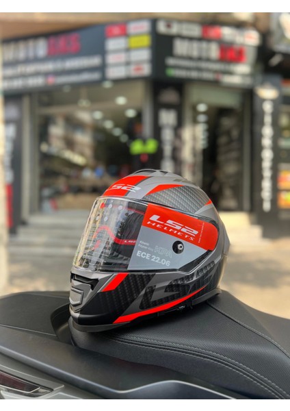 Storm 2 Racer Mat Titanıum Neon-Turuncu Full Face Motosiklet Kask