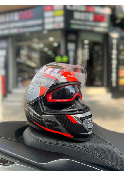 Storm 2 Racer Mat Titanıum Neon-Turuncu Full Face Motosiklet Kask
