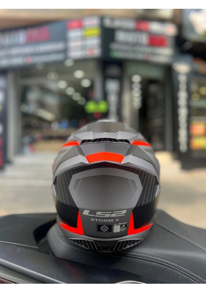 Storm 2 Racer Mat Titanıum Neon-Turuncu Full Face Motosiklet Kask