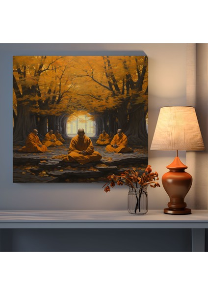Aydınlanmış Rahipler Duvar Sanatı - Manevi, Duvar Dekorasyonu, Yağlıboya Tablo, Kanvas Tablo, 30X30