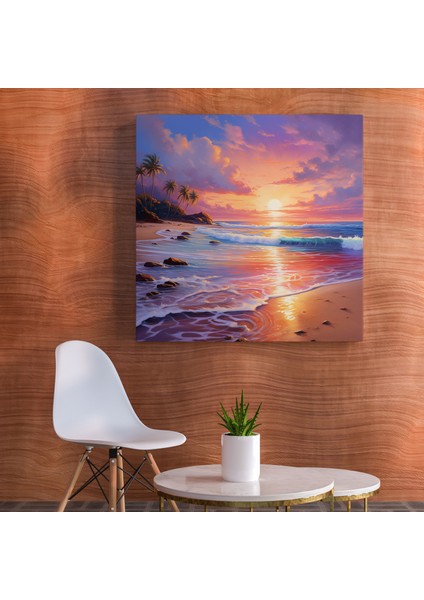 Gökkuşağı Sahilinde Gün Batımı Kanvas Tablo - Gökkuşağı, Kanvas Tablo, Sahilde Gün Batımı, Güzellik, 30X30 fiyatları