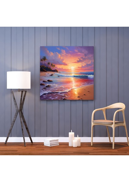 Gökkuşağı Sahilinde Gün Batımı Kanvas Tablo - Gökkuşağı, Kanvas Tablo, Sahilde Gün Batımı, Güzellik, 30X30 modelleri
