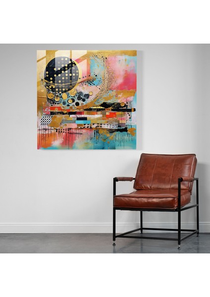 Sanatsal Merak Cam Duvar Sanatı: Soyut Karışık Medya Füzyon, 30X30 modelleri