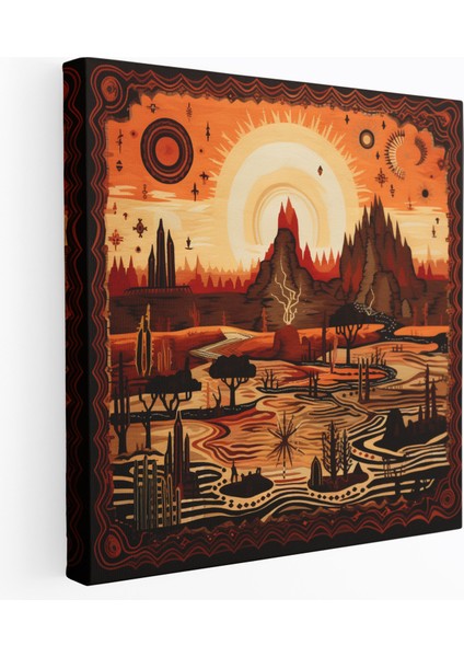 Güneybatı Goblen Duvar Sanatı - Güneybatı, Kanvas Tablo, Çöl Manzarası, Kanvas Tablo, 30X30