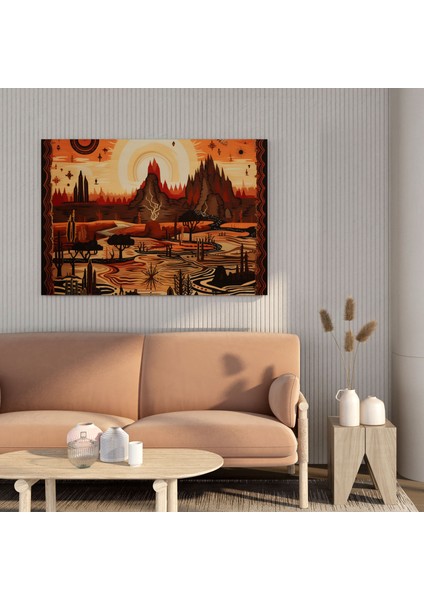 Güneybatı Goblen Duvar Sanatı - Güneybatı, Kanvas Tablo, Çöl Manzarası, Kanvas Tablo, 30X30 modelleri
