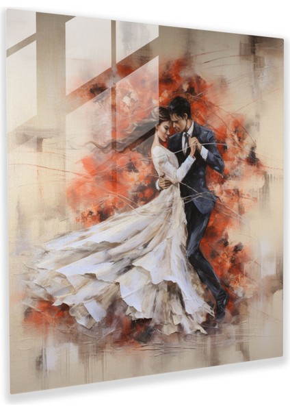 Romantik Dans Cam Baskı - Romantik, Romantik, Cam Duvar Sanatı, Modern Sanat, 30X30