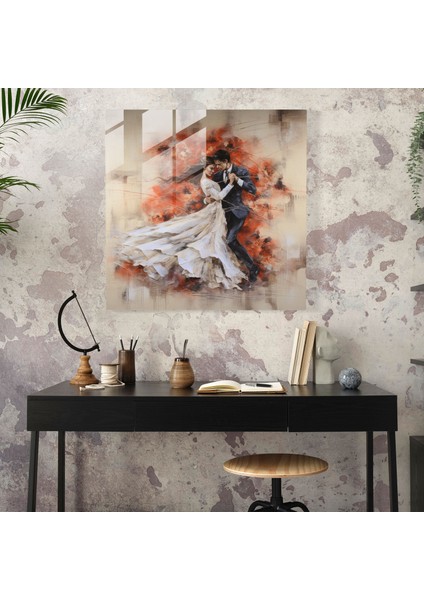 Romantik Dans Cam Baskı - Romantik, Romantik, Cam Duvar Sanatı, Modern Sanat, 30X30 fiyatları