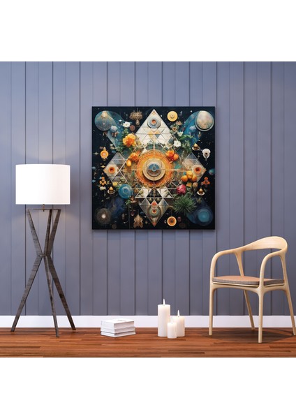Manevi Duvar Sanatı - Kutsal Semboller Kolaj Kanvas Tablo - Manevi, Kutsal Semboller, Kolaj Sanat Eseri, Kanvas Tablo, 30X30 fiyatları
