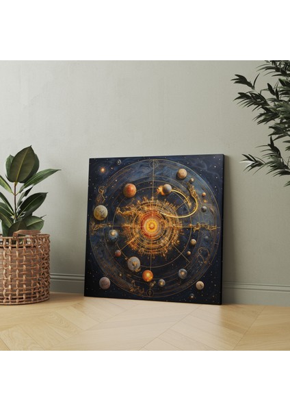 Astronomik Yıldız Haritası Kanvas Tablo - Yıldız Haritası, Canlı Renkler, Duvar Dekorasyonu, Kanvas Tablo, 30X30 fiyatları