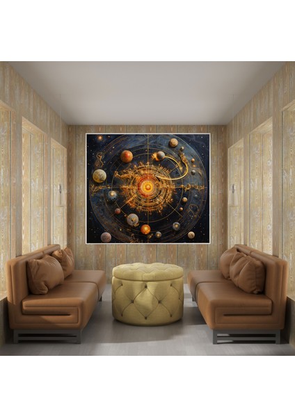 Astronomik Yıldız Haritası Kanvas Tablo - Yıldız Haritası, Canlı Renkler, Duvar Dekorasyonu, Kanvas Tablo, 30X30 modelleri