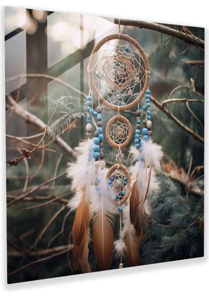 Kızılderili Dreamcatcher Cam Baskı - Kızılderili, Düşkapanı, Kızılderili, Modern Sanat, 30X30