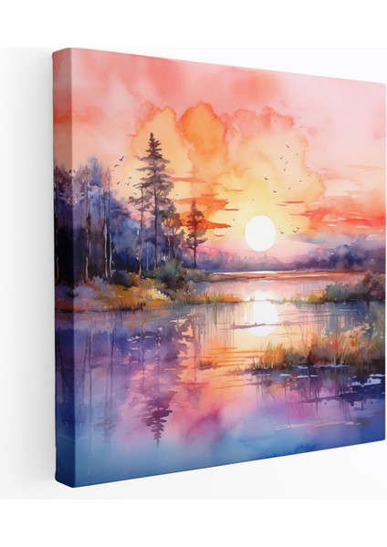 Bohem Gün Batımı Kanvas Tablo - Bohem, Duvar Dekorasyonu, Bohem, Duvar Sanatı, 30X30
