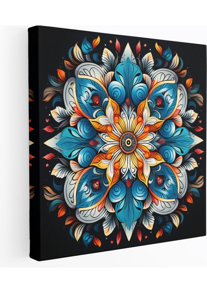 Spiritüel Duvar Sanatı - Elle Çizilmiş Mandala Tasarım Kanvas Tablo - Manevi, Manevi, Duvar Sanatı, Duvar Dekorasyonu, 30X30