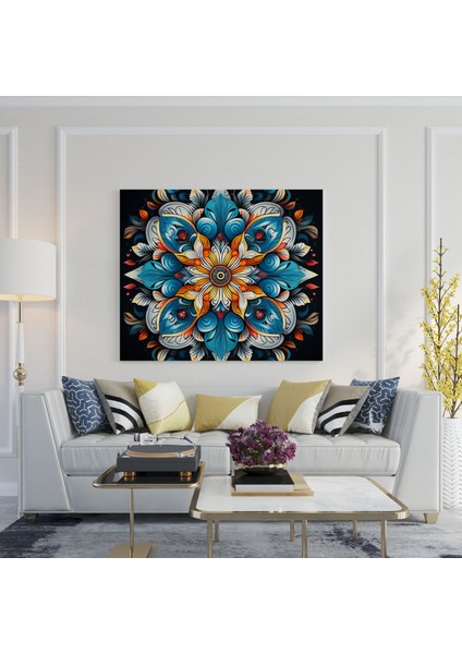 Spiritüel Duvar Sanatı - Elle Çizilmiş Mandala Tasarım Kanvas Tablo - Manevi, Manevi, Duvar Sanatı, Duvar Dekorasyonu, 30X30