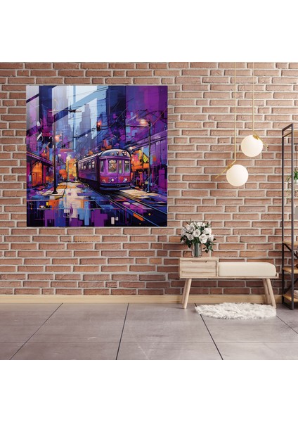 Urban Purple Graffiti Cam Baskı - Mor, Mor, Urban, Duvar Dekorasyonu, 30X30 modelleri