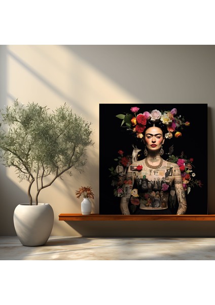 Frida Kahlo Alıntı Kolajı Kanvas Tablo Tablo - Frida Kahlo, Kanvas Tablo, Duvar Dekorasyonu, Alıntı Kolajı, 50X50 fiyatları