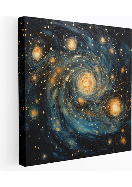 Galaxy Whirl Yıldız Haritası Duvar Sanatı - Yıldız Haritası, Parlayan Yıldızlar, Gök Haritası, Dönen Galaksiler, 30X30