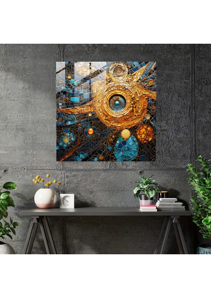 Birbirine Bağlı Enerjiler Cam Baskı - Manevi, Soyut Mozaik, Duvar Dekorasyonu, Modern Sanat, 30X30 fiyatları