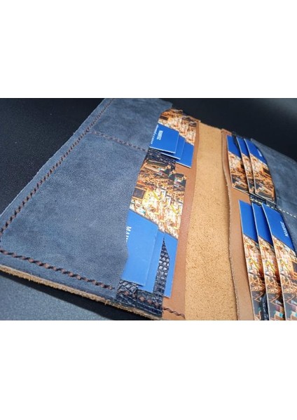 Kesimden Dikime Tamamen El Emeği Deri Cüzdan 12 Kart 2 Banknot Alanı (19.4cm*8,5cm) 21T1