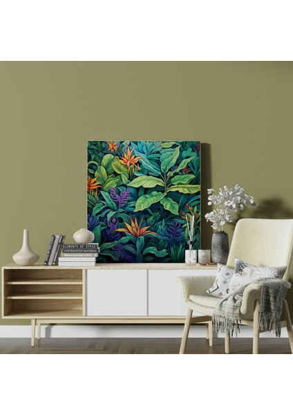Tropikal Yeşillik Kanvas Tablo - Tropikal, Kanvas Tablo, Tropikal Yeşillik, Duvar Dekorasyonu, 30X30 modelleri