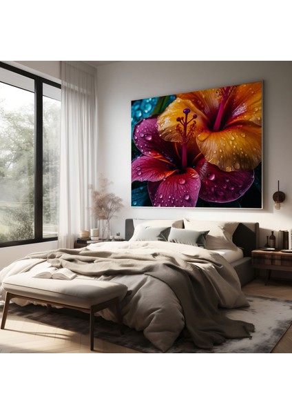 Tropikal Çiçekler Kanvas Tablo - Tropikal, Duvar Sanatı, Karmaşık Detaylar, Tropikal Çiçekler, 30X30