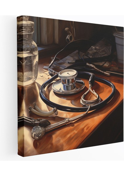 Tıp Steteskop Kanvas Tablo - Tıp, Kanvas Tablo, Detay, Profesyonellik, 30X30