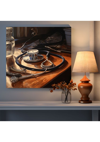 Tıp Steteskop Kanvas Tablo - Tıp, Kanvas Tablo, Detay, Profesyonellik, 30X30 fiyatları