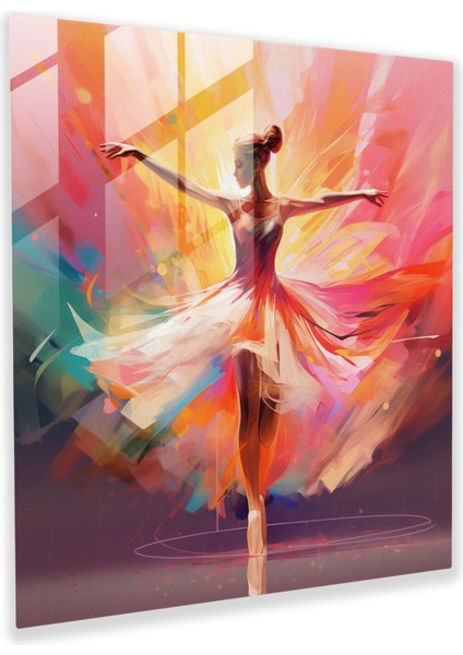 Canlı Balerin Cam Baskı - Balerin, Modern Sanat, Canlı, Ev Dekorasyonu, 30X30