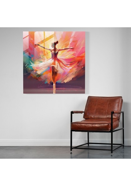 Canlı Balerin Cam Baskı - Balerin, Modern Sanat, Canlı, Ev Dekorasyonu, 30X30 fiyatları