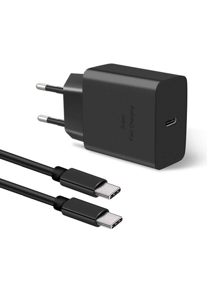 Samsung Galaxy S21/S22/S23/24/S24 PLUS/S24 Ultra Uyumlu Hızlı Şarj 45W Usb-C Type-C Pd Şarj Cihazı