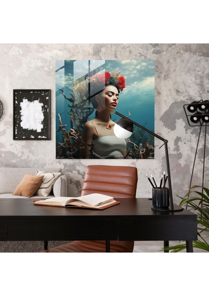Gerçeküstü Frida Kahlo Cam Baskı - Frida Kahlo, Ev Dekorasyonu, Dikenli Taç, Frida Kahlo, 50X50 fiyatları