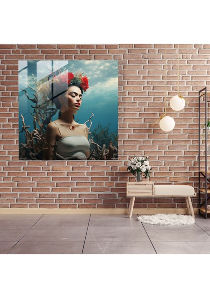 Gerçeküstü Frida Kahlo Cam Baskı - Frida Kahlo, Ev Dekorasyonu, Dikenli Taç, Frida Kahlo, 50X50 modelleri