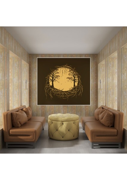 Yüzüklerin Efendisi Duvar Dekorasyonu - Minimalist Tek Yüzük - Yüzüklerin Efendisi, Elf Rünleri, Zarafet, Sadelik, 30X30 fiyatları