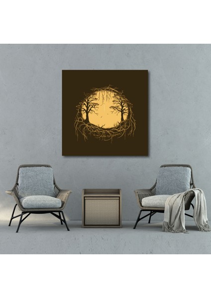 Yüzüklerin Efendisi Duvar Dekorasyonu - Minimalist Tek Yüzük - Yüzüklerin Efendisi, Elf Rünleri, Zarafet, Sadelik, 30X30 modelleri