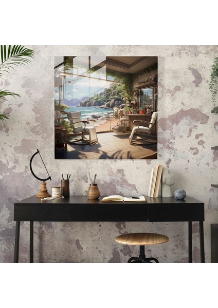 Berber Cam Baskı - Serene Sahil Berberi - Berber, Cam Sanatı, Berber, Cam Duvar Tablosu, 30X30 fiyatları