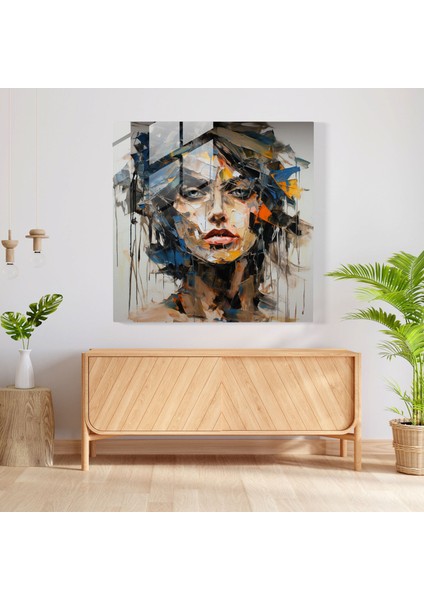 Neo-Ekspresyonist Portrenin Cesur Cam Baskısı, Büyüleyici Tasvir, Ham Duygular, Insani Karmaşıklıklar, Cam Duvar Sanatı, Duvar Dekorasyonu, Ev Dekorasyonu, Cam Baskı, 30X30 fiyatları
