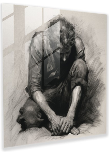 Kederli Ruh - Cam Baskı - Reddedilme, Duvar Süslemesi, Reddedilme, Ev Dekorasyonu, 30X30