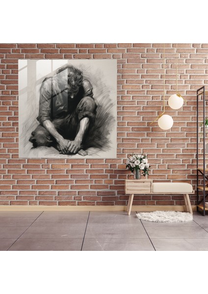 Kederli Ruh - Cam Baskı - Reddedilme, Duvar Süslemesi, Reddedilme, Ev Dekorasyonu, 30X30 fiyatları