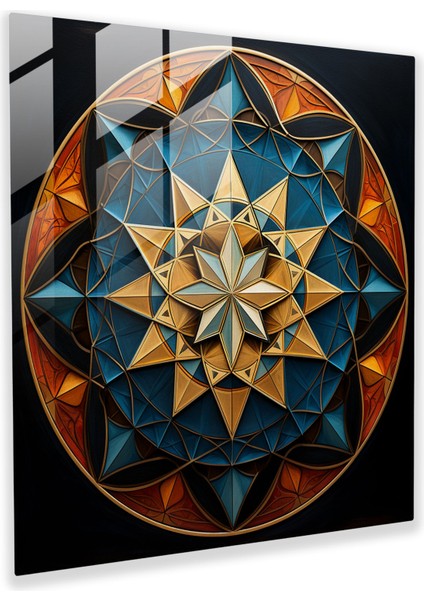 Spiritüel Geometriler Cam Baskı - Spiritüel, Sembolik Geometrik Desenler, Enerji, Cam Duvar Sanatı, 30X30