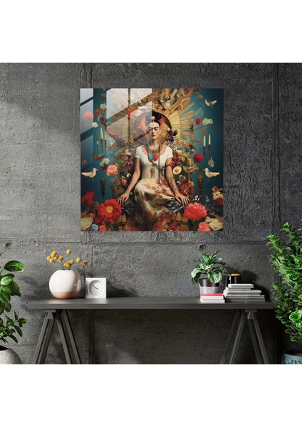 Frida Kahlo Cam Baskı - Frida Kahlo, Sürrealist Kolaj, Cam Sanatı, Cam Baskı, 30X30 fiyatları